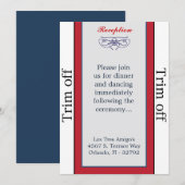 Invitation 3,5 x 7 Réception White Dove Red Blue (Devant / Derrière)