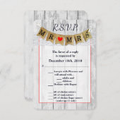 Invitation 3.5x5 R.S.V.P. Card Burlap M. et Mme Banner (Devant / Derrière)