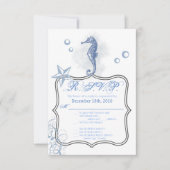 Invitation 3,5x5 R.S.V.P. Seahorse Sea Ocean Beach (Devant)
