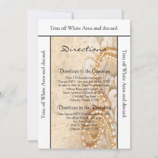 Invitation 3.5x6 Direction Card Perle & Dentelle