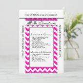 Invitation 3.5x6 Directions Card Baskets adolescents Chevron (Debout devant)