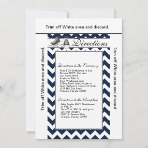 Invitation 3.5x6 Directions Card Baskets adolescents Chevron