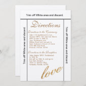 Invitation 3.5x6 Directions Card Gold Foil Parties scintillan (Devant / Derrière)