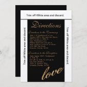 Invitation 3.5x6 Directions Card Gold Foil Parties scintillan (Devant / Derrière)
