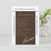 Invitation 3.5x6 Directions Card Gold Foil Parties scintillan (Debout devant)