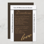 Invitation 3.5x6 Directions Card Gold Foil Parties scintillan (Devant / Derrière)