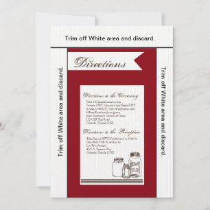 Invitation 3.5x6 Directions Card Mason Jar Pays Rustic Vas