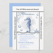 Invitation 3.5x6 Directions Card Seahorse Sea Ocean Beach (Devant / Derrière)