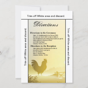 Invitation 3.5x6 Directions Card Sunny Morning Farm Pays R