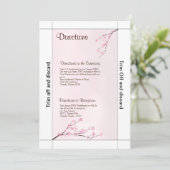 Invitation 3,5x7 Directions Fleur de cerisier rose (Debout devant)