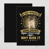 Invitation 3 A Day Without German Shepherd Probably Wouldn't  (Devant / Derrière)