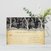 Invitation 3 arbres dorés sur élégance métallique dorée et no (Debout devant)