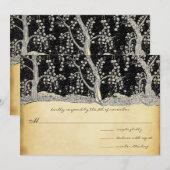 Invitation 3 Arbres Dorés sur Élégance Métallique Or et Noir (Devant / Derrière)