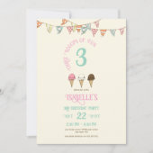 Invitation 3 Boules de plaisir Fête d'anniversaire pour les 3 (Devant)