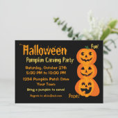 Invitation 3 Citrouilles d'Halloween (Debout devant)