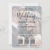 Invitation 3 codes QR modernes superposition de photos tout-e (Devant)