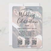 Invitation 3 codes QR Simple superposition de photos tout-en- (Devant)