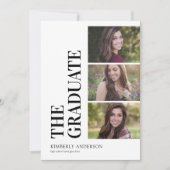 Invitation 3 Collage photo Fête de fin d'études simple (Devant)