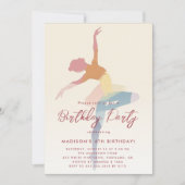 Invitation 3 couleurs Silhouette Ballerina Anniversaire (Devant)