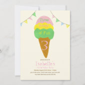 Invitation 3 Cuillères de Fun Fête de glace d'anniversaire de (Devant)