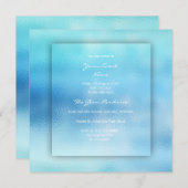 Invitation 3-D Ombre Ocean Sky Blue Beach OCcean Glass (Devant / Derrière)