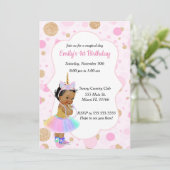 Invitation 3 d'anniversaire de bébé de licorne (Debout devant)