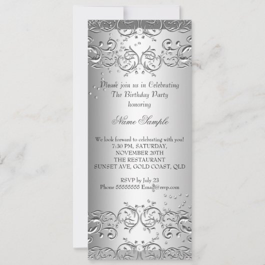 Invitation 3 Diamond Silver Anniversaire (Devant)