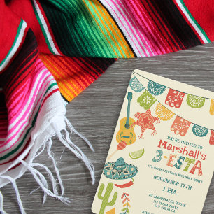 Invitation 3-Esta Boys Fête Mexicaine Troisième anniversaire