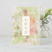 Invitation *~ 3 Floral Romantic LOVE AR26 QR RSVP Mariage I (Debout devant)