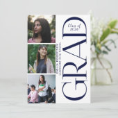 Invitation 3 Grad Photo Collage for Grad Party Celebration (Debout devant)