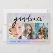 Invitation 3 Hologramme manuscrit photo Diplôme virtuel (Devant)