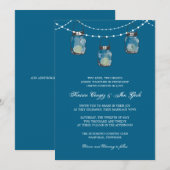 Invitation 3 jarres Mason pendantes - Fête des mariées (Devant / Derrière)