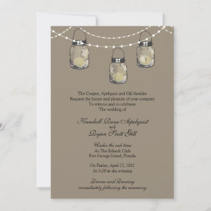 Invitation 3 jarres Mason pendantes - Mariage