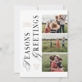 Invitation 3 Joyeuses Fêtes minimaux photo modernes (Devant)