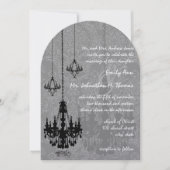 Invitation 3 lustres noirs Ombre Argent Métal Damas (Devant)