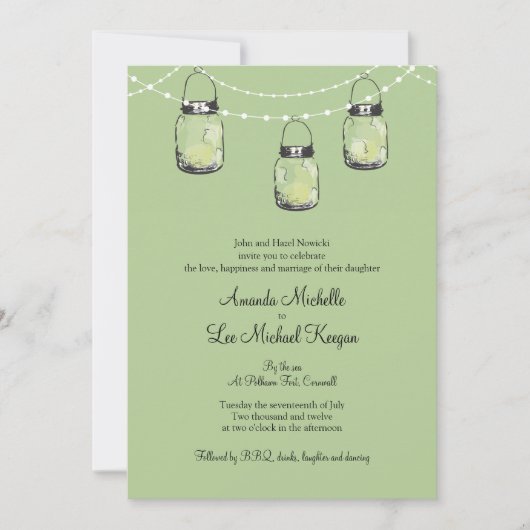 Invitation 3 Mariage Mason Jars pendants (Devant)