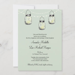 Invitation 3 Mariage Mason Jars pendants