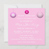 Invitation 3 Ornements Pink Flower (Dos)