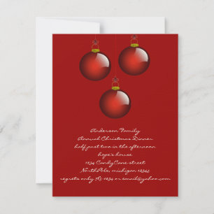 Invitation 3 ornements rouges