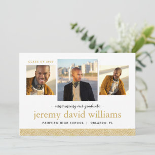 Invitation 3 Photo Annonce de remise de diplôme moderne