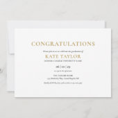 Invitation 3 Photo Collage moderne Gold Graduation Party (Dos)