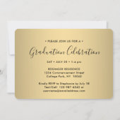 Invitation 3 Photo Collage Script Black Gold Graduation Party (Dos)