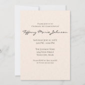 Invitation 3 Photo Grad Party Faux Ecru Riz Papier (Dos)