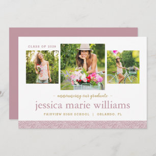 Invitation 3 Photo Graduation Announcement
