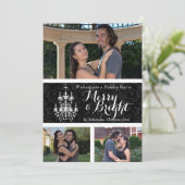 Invitation 3 Photo Joyeux/Vacances de lustre lumineux (Debout devant)