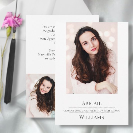 Invitation 3-Photo Minimalist Graduation  Announcement