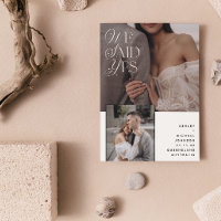 3 Photo Nous Avons Dit Oui Recouvrement Blanc Seul