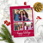 Invitation 3 photos Collage Happy Holidays Modern Christmas<br><div class="desc">3 photos Collage Happy Holidays Modern Christmas Invite</div>