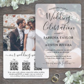 Invitation 3 QR Codes Site Web RSVP Mariage photo tout-en-un