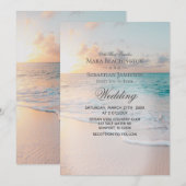 Invitation *~* 3 - Sunrise Pastel Beach Sunset Mariage (Devant / Derrière)